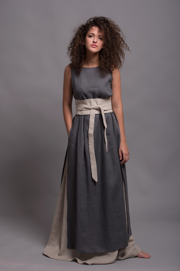 "Wrap Belt MARU in neutral tones paired with a minimalist outfit for a timeless look.
