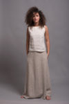 a-line long linen skirt AIRA