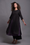 Front view of the Lightweight Linen Tunic AYA, highlighting its round neckline and relaxed fit.