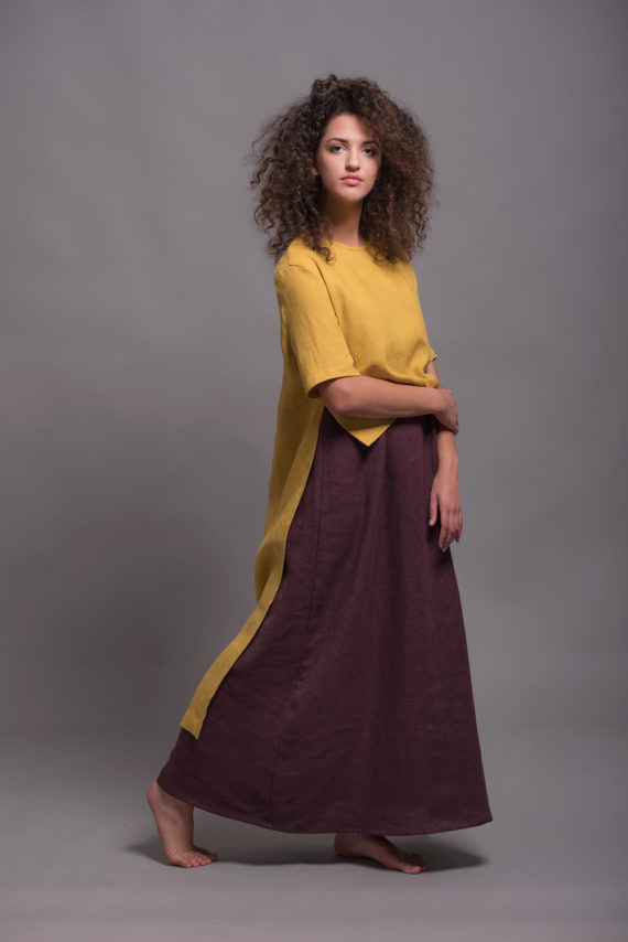High low hem linen shirt FRIDA