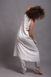 Lightweight linen underdress flowing in motion, showcasing its breathable and natural drape