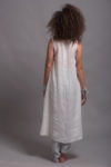 Back view of the breathable linen slip dress, perfect for layering or wearing as a nightdress
