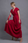 Elegant open-back design of the Linen Maxi Dress EVA, showcasing its sophisticated silhouette.
