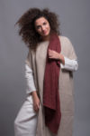 Close-up of the soft, medium-weight natural flax linen fabric on the SANGA tunic.