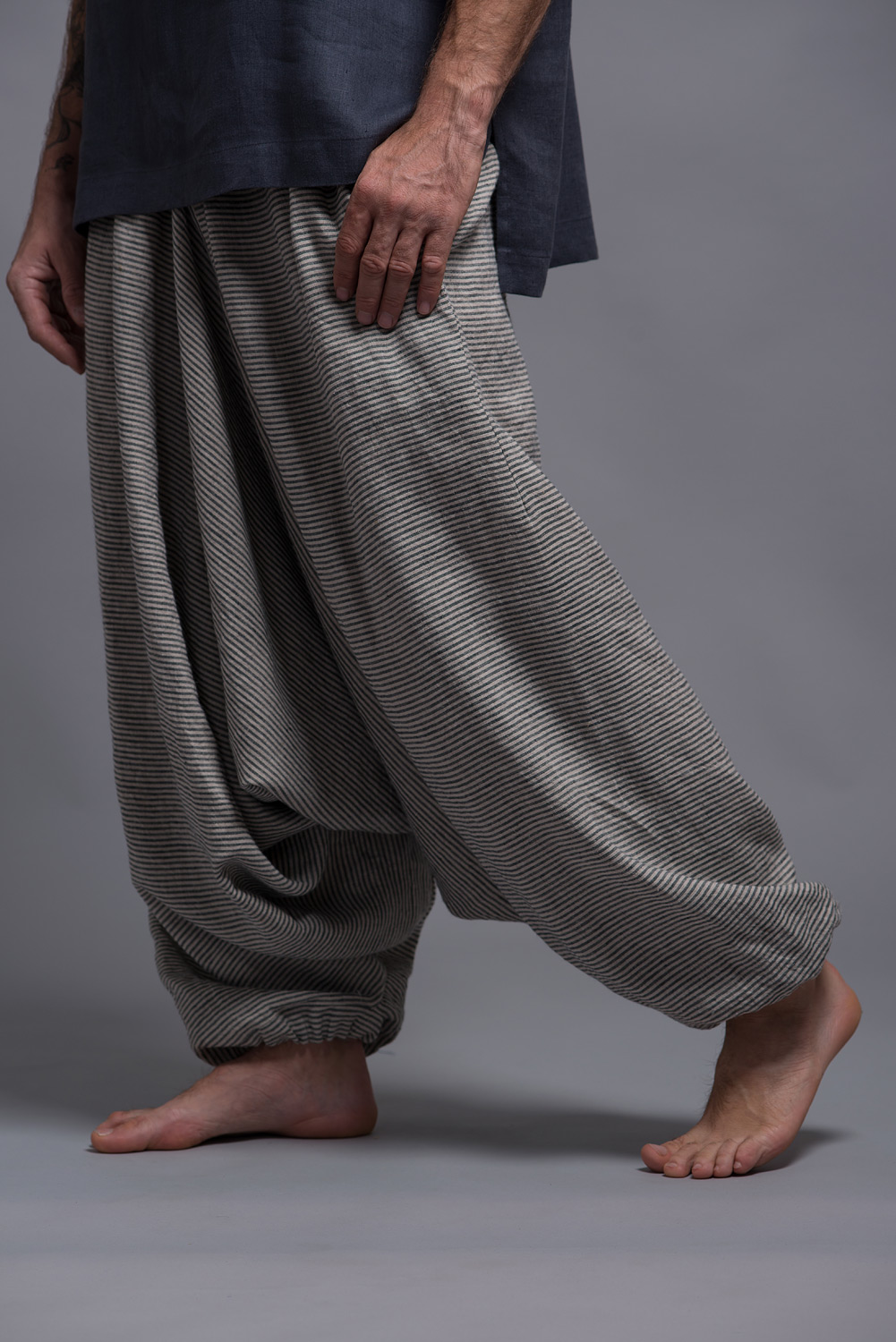 Men's Harem Pants Pack of 2| Cream & Grey Stripes | Fits Waist Size 28 to  36 inches at Rs 999.00 | Men Pyjamas | ID: 2852637837688