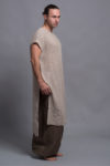 Natural flax tunic for men, lightweight and perfect for summer