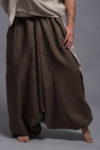 Brown baggy linen harem pants plus suze tall men