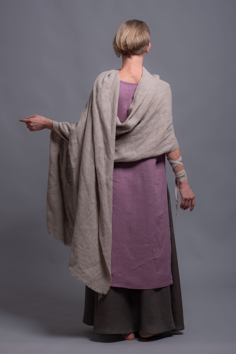 Open-Weave Flax Shawl Wrap | Shantima