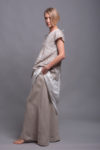 Natural flax linen maxi skirt, perfect for a sustainable and versatile wardrobe.