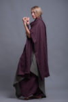 Model showcasing the breathable linen shawl in a relaxed fit