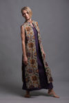 Natural flax linen vest with delicate floral print, perfect for layering