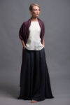 Model wearing the Linen Basic Top TOD paired with matching linen skirt for a casual outfit.
