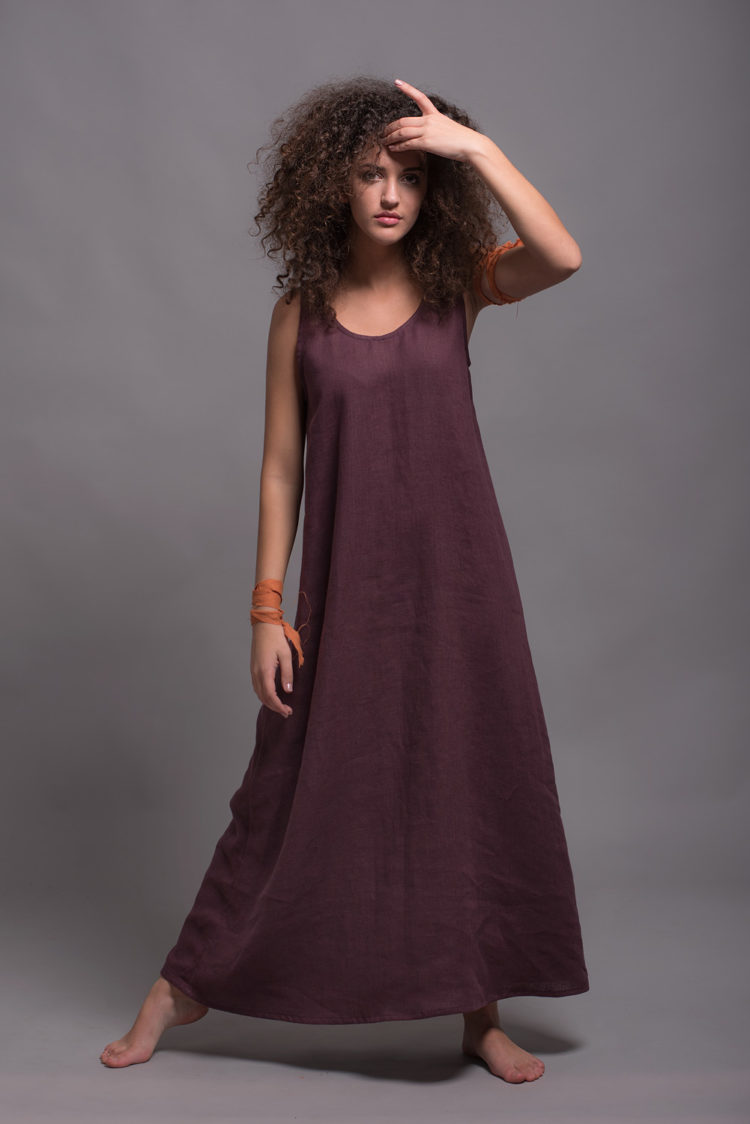 Linen Apron Dress, Pure Linen Dresses | Shantima