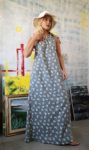 Dragonfly print linen dress