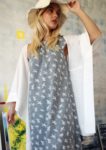 Dragonfly gray linen dress