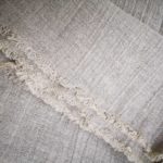 Close-up of the linen shawl’s woven texture
