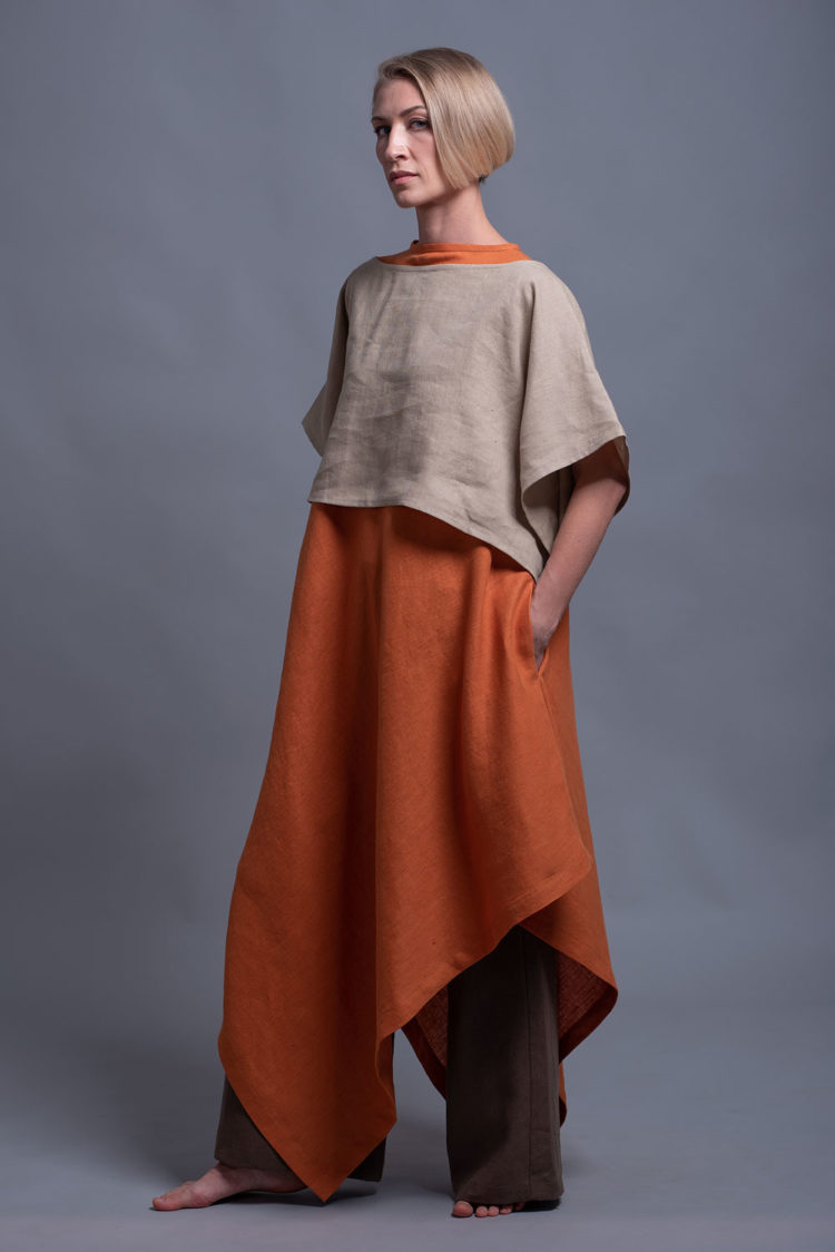 Asymmetric Linen Tunic Dress YUCCA