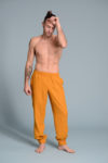 Men's linen trousers with adjustable drawstring waist, perfect for lounging