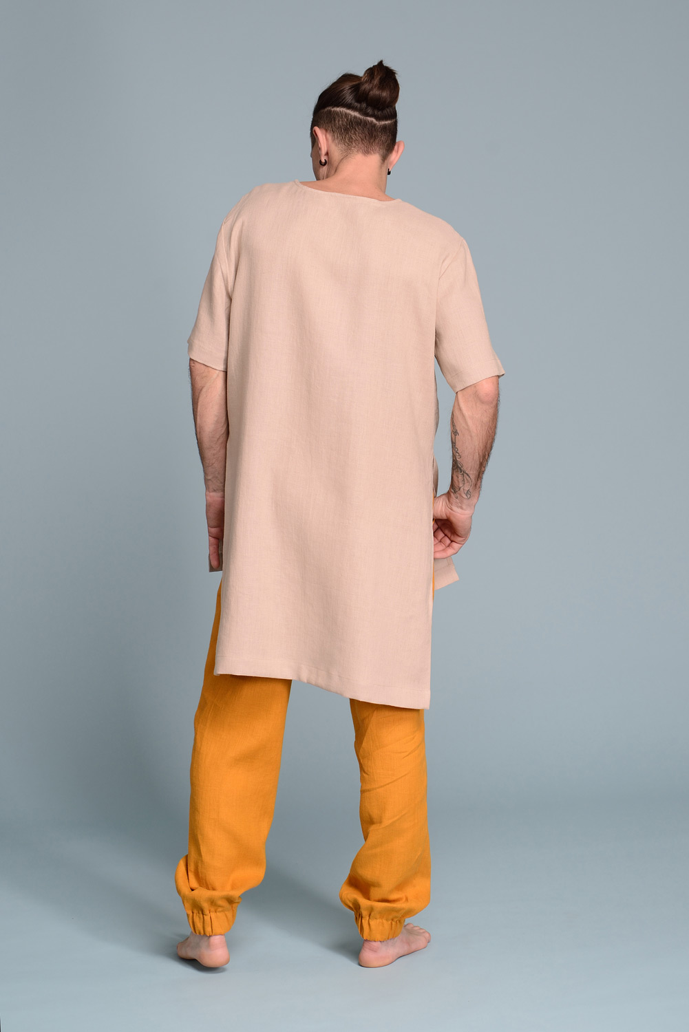 Men's Linen Tunic Shirt | Men's Linen Clothing | Shantima