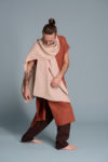 Close-up of breathable linen fabric showcasing the soft texture of a men's linen scarf.