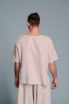 Back view of breathable summer t-shirt made from 100% linen