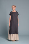 nisex Summer Linen Tunic in charcoal gray, styled as a standalone piece for summer wear.