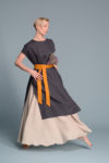 Full-length view of the PERAH skirt styled for casual or formal occasions, highlighting its versatility