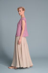 Relaxed-fit linen top styled casually for summer wear