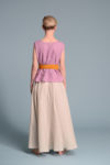 Back view of the Linen Blouse SOD highlighting its hip-length design with Minimalist Linen Sash