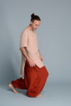 Unisex linen baggy pants for yoga and meditation