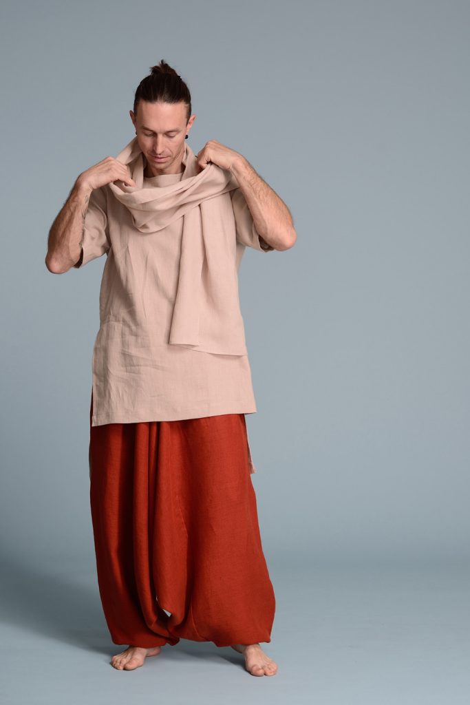 Men's Lightweight Linen Scarf | Natural Flax Clothing for Men | Shantima