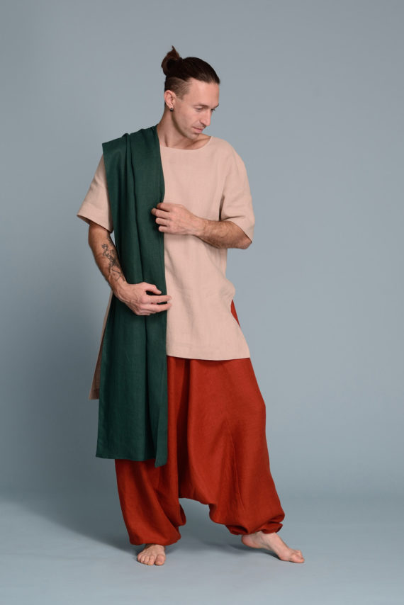 Men’s natural linen scarf