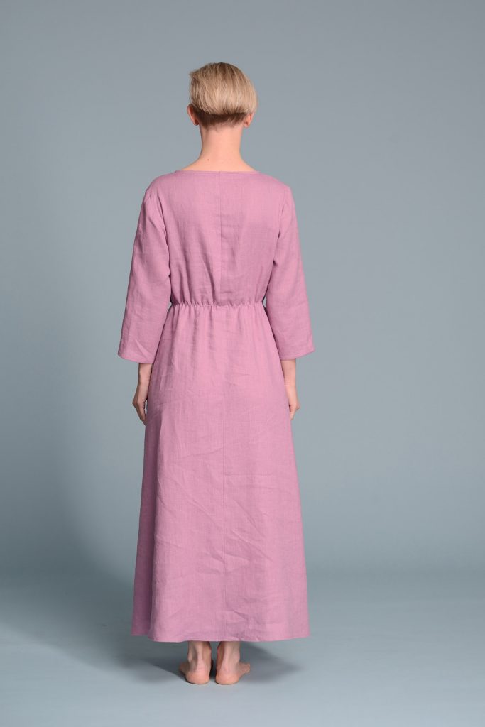 Long Sleeve Linen Maxi Dress | Women's Flax Linen Dresses | Shantima