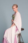 Detailed shot of the softened linen material on the Black Open-Weave Linen Cape