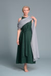 Extra-long linen wrap styled as a lightweight summer scarf