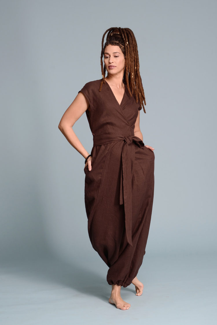 Linen Wrap Jumpsuit TALISE | Women's Flax Clothing | Shantima