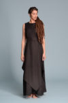 Detailed view of the Double Layered Linen Dress EFRAT, showcasing its flowing layers and timeless style as a special occasion dress