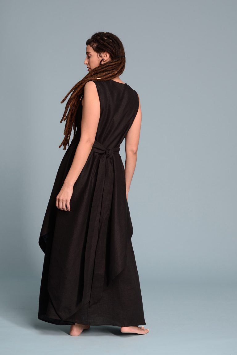 Double Layered Linen Dress EFRAT | Shantima