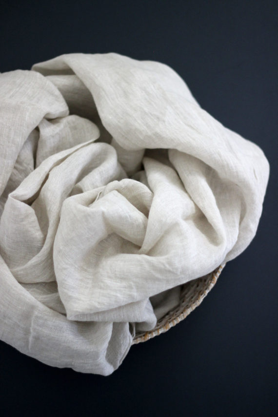 Sun protection scarf for ladies made from lightweight gauze linen, perfect for warm weather.