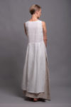 Back view of the floor length white Linen Tunic Dress NERO, providing modern style and comfort.