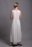Back view of the Linen Tunic Dress NERO, emphasizing the straight hemline and lightweight fabric.