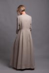 Back view of a custom-made linen jacket, designed for effortless layering.