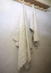Stonewashed linen hand towel with soft, textured fabric