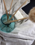 Linen hand towel with rustic texture and sustainable design