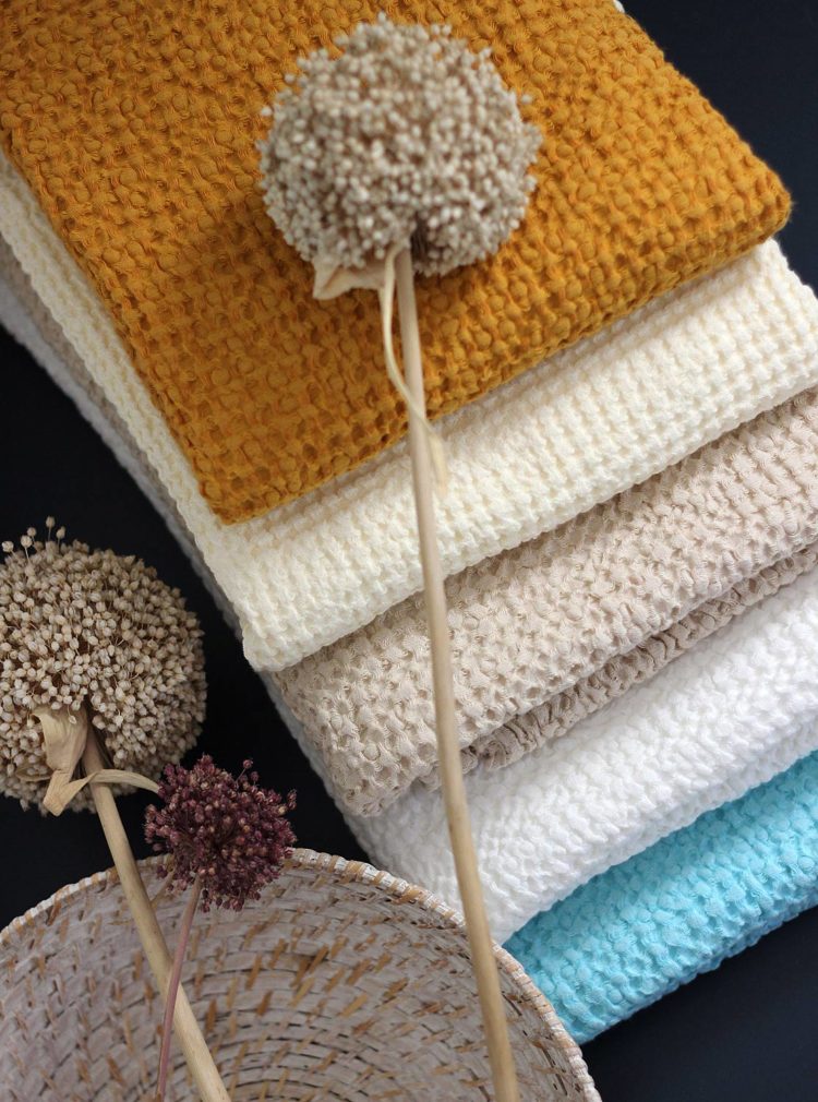 Large Waffle Linen Bath Towels