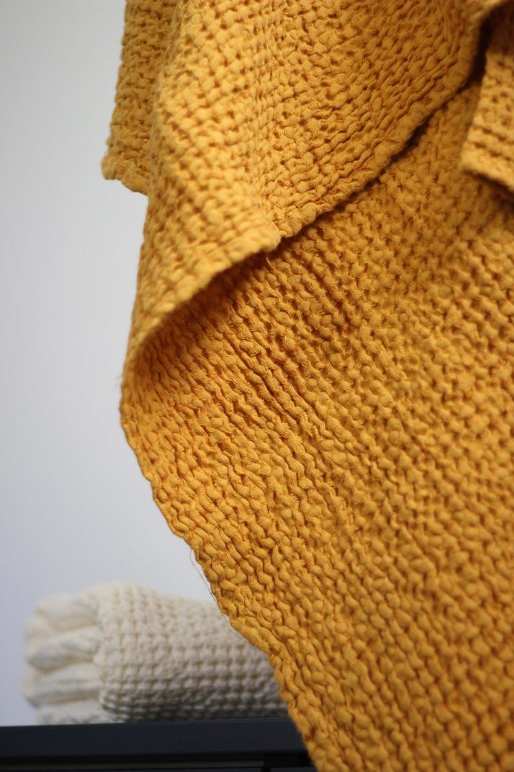 Turmeric Linen Waffle Towel