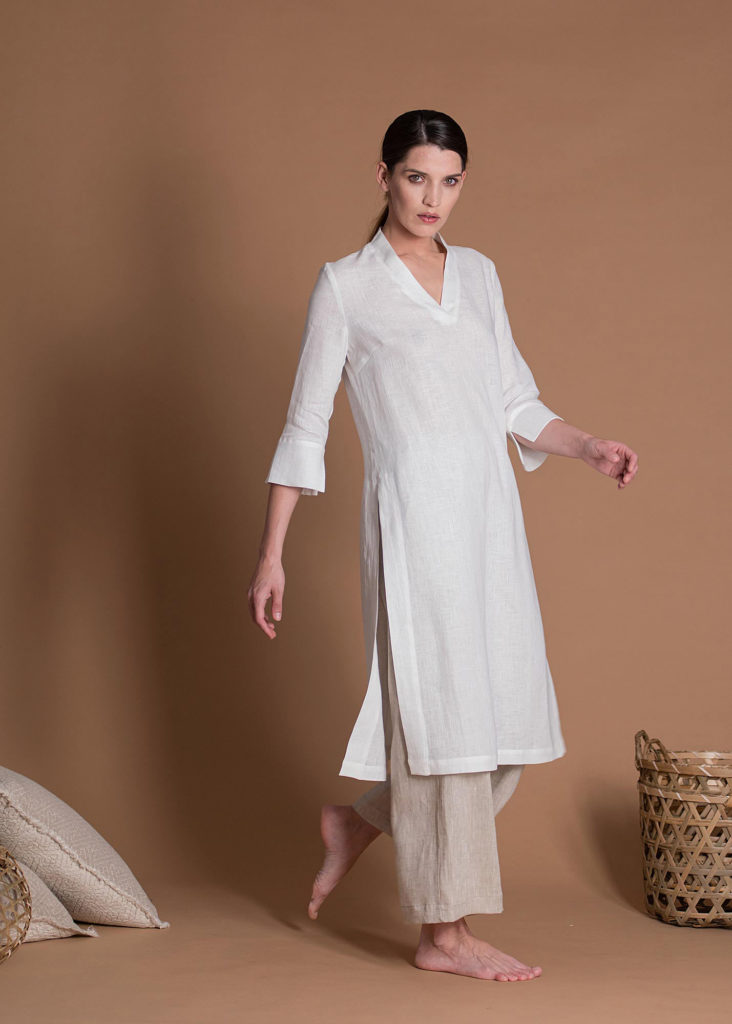 Lightweight Linen Women's Kurta Tunic for Summer