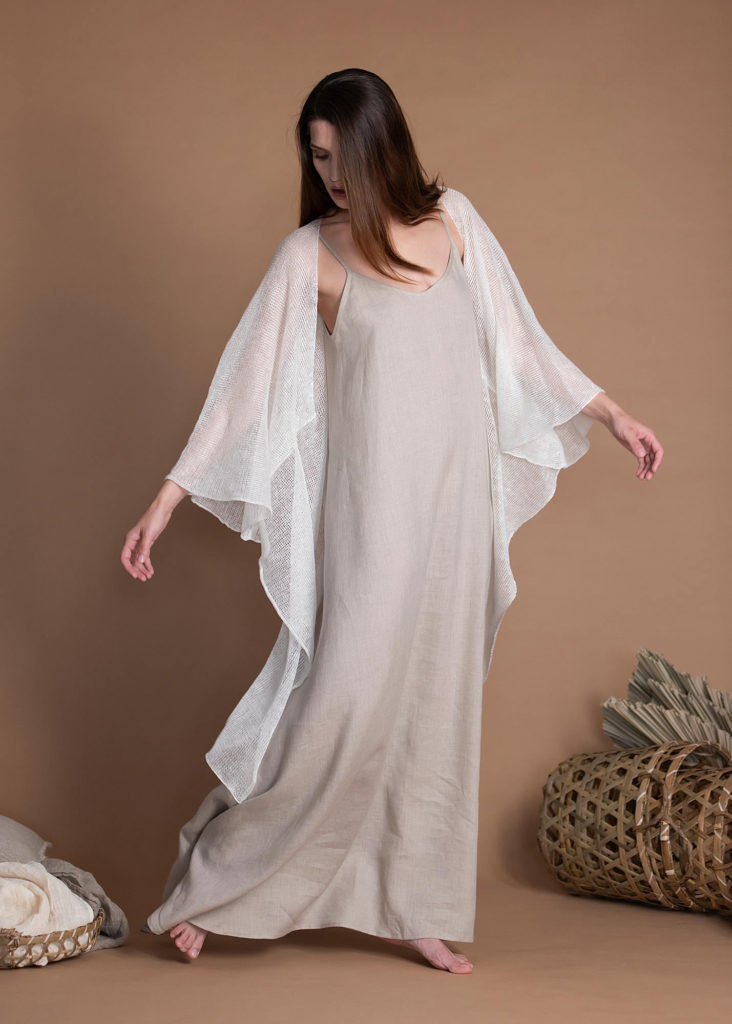 White Knitted Linen Bolero for Summer