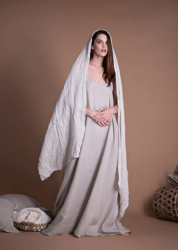 Lightweight Linen Dress and scarf for Summer