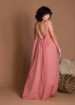 Long Sleeveless Flax Sundress with Open Back